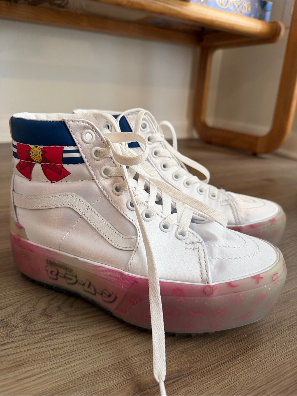 White Vans x Sailor Moon High-Top Sneakers – Women’s Size 5.5